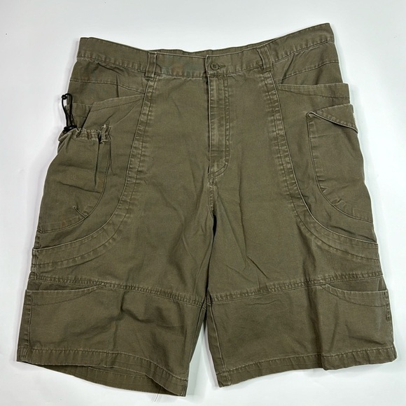 Vintage Lee Dungarees Brown Cargo Shorts Size 38 - Picture 1 of 9